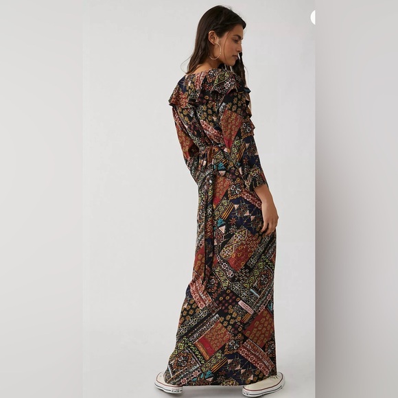 NWT Free People-Lennon Maxi Dress.Gorgeous patchwork ruffled dress.Size M. - Picture 7 of 15
